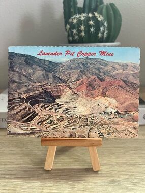 Vintage Lavender Pit Copper Mine Postcard Bisbee AZ Aerial View Arizona